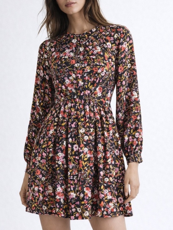 Whistles Dresses & Skirts - Whistles Floral Meadow Flippy Dress in Black and Pink